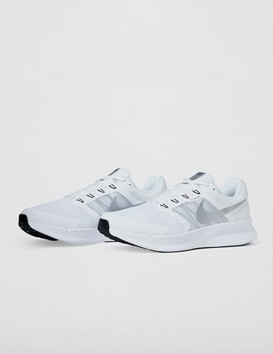 Nike Men's Run Swift 3 Road Running Shoes, White/Metallic Silver-Football Grey, 10