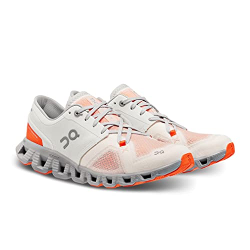 On Women's Cloud X 3 Sneakers, Ivory/Alloy, 9 Medium US