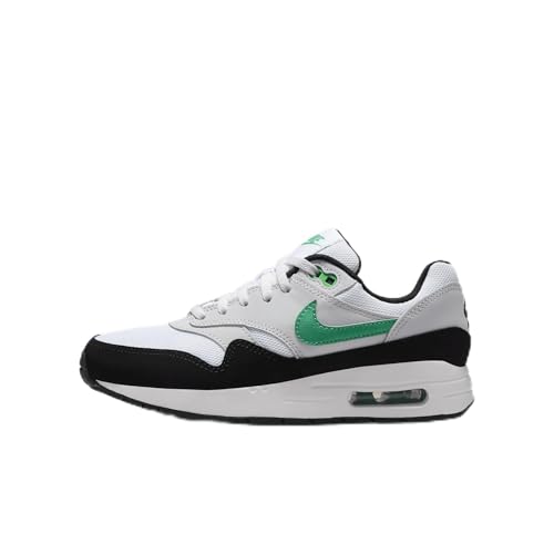 Air Max 1 Big Kids' Shoes (DZ3307-108, White/Pure Platinum/Black/Stadium Green) Size 6.5