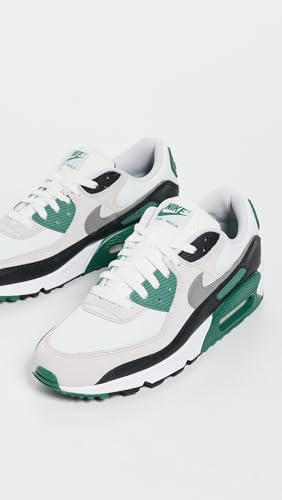 Nike Men's Air Max 90 Sneakers, White/Smoke Grey/Evergreen, 8.5 Medium US