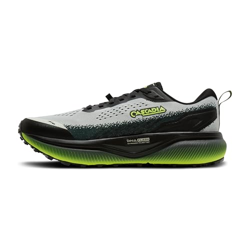 Brooks Men’s Cascadia 20 Trail Running Shoe - Grey/Black/Nightlife - 9 Medium