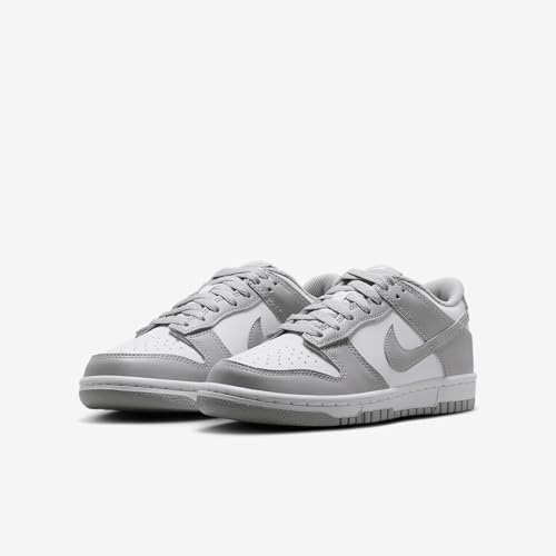 Grade School Nike Dunk Low 'White/Smoke Grey' - FB9109-123