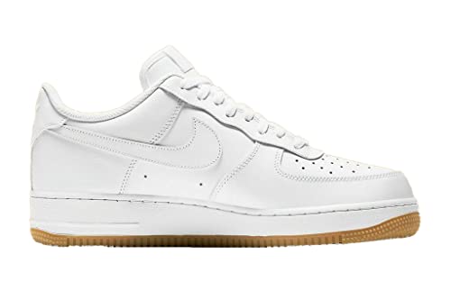 Nike Air Force 1'07 Men's Basketball Shoe, White White Light Brown White White Rubber Light Brown, 44.5 EU