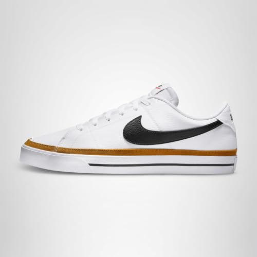 Nike Men's Court Legacy Shoes, White/Black-Desert Ochre, 13