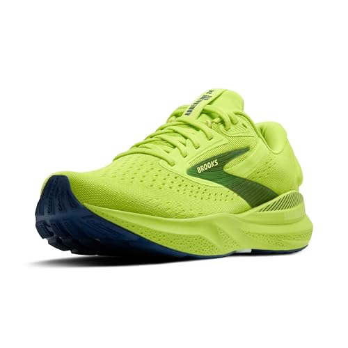 Brooks Men’s Adrenaline GTS 24 Supportive Running Shoe - Acid Lime/Sunny Lime/Navy - 9.5 Medium