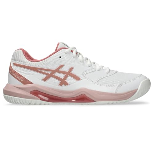 ASICS Women's Gel-Dedicate 8 Tennis Shoes, 9, White/Rose Rouge