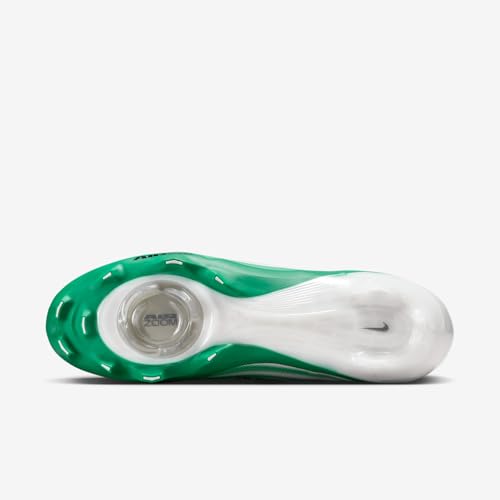 Nike Vapor Pro 1 Football Cleats (HM8850-100, White/Stadium Green/Metallic Silver/Black) Size 8