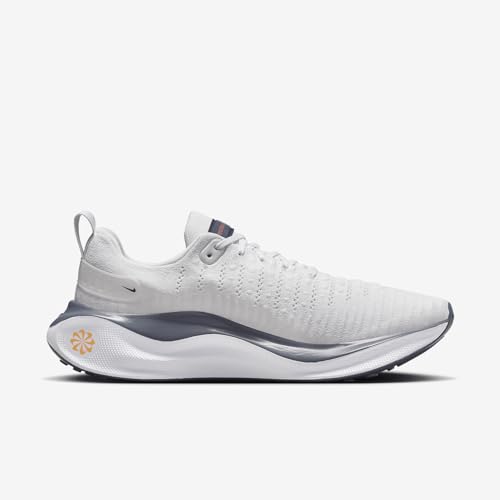 Nike InfinityRN 4 Men's Road Running Shoes (DR2665-010, Platinum Tint/Thunder Blue/Summit White/Total Orange) Size 7.5