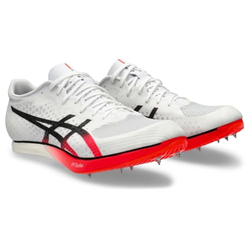 ASICS Unisex METASPEED MD Track & Field Shoe, 13M / 14.5W, White/Black