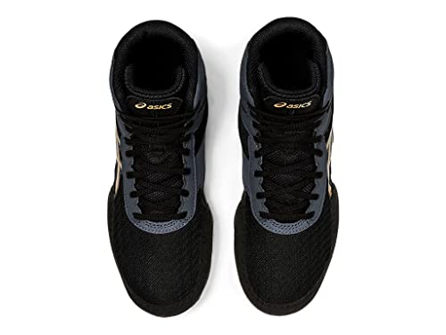 ASICS Kid's MATFLEX 6 Grade School Wrestling Shoes, 3 Big Kid, BLACK/CHAMPAGNE