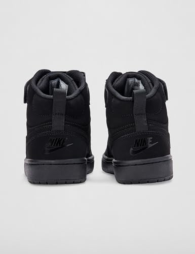 Nike Big Kid's Court Borough Mid 2 Lifestyle Shoes, Black/Black-Black, 5Y