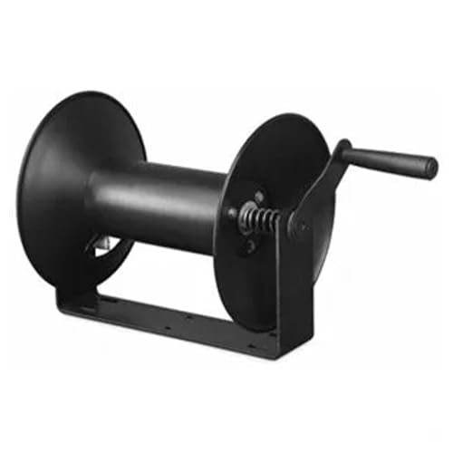 Master Mechanic 3/8" x 100' Lightweight Compact Wall Mount Retractable Powder Coated Steel Air Compressor Open Hose Storage Reel, Black