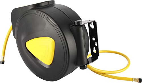 BTSHUB Retractable Air Hose Reel 5/16 in. x 33' ft Hose Wall Mount Tool 180 Degree Rotation