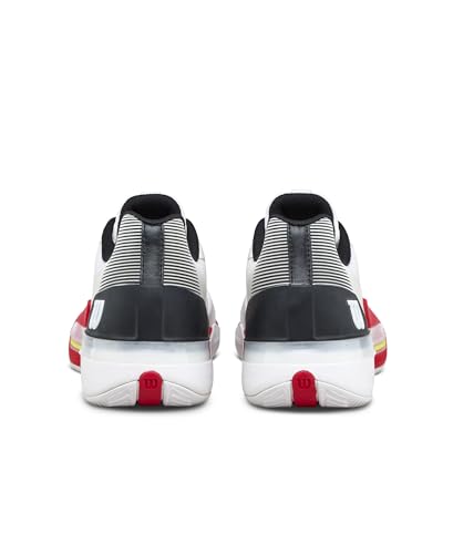 WILSON Rush Tour 5 Clay Men's Tennis Shoe - White/Black/Infrared, Size 9