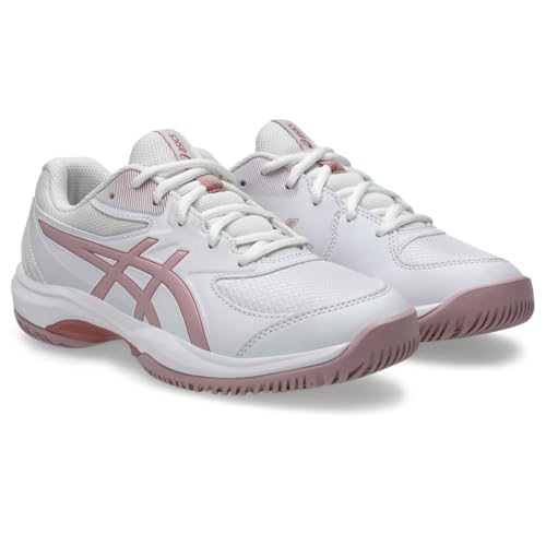 ASICS Kid's Gel-Game Grade School Tennis Shoes, 5.5, White/MORGANITE