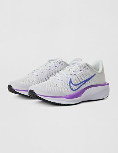 Nike Women's Quest 6 Road Running Shoes, White/Sapphire-Black-Bright Violet, 6.5