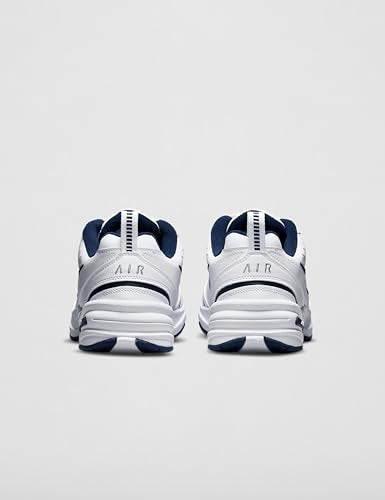Nike Men's Air Monarch IV Training/Workout Shoes, White/Metallic Silver-Midnight Navy, 7 Extra Wide