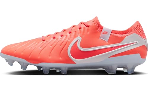 Nike Tiempo Legend 10 Elite Firm-Ground Low-Top Soccer Cleats (DV4328-800, Hot Lava/White) Size 11