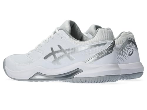 ASICS Women's Gel-Dedicate 8 Tennis Shoes, 10, White/Pure Silver