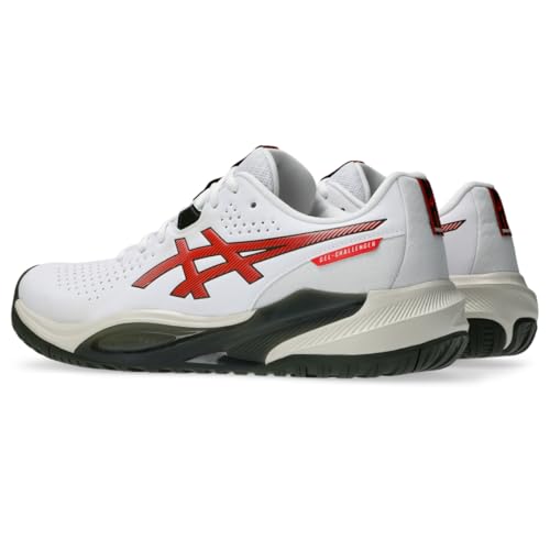 ASICS Men's Gel-Challenger 15 Tennis Shoes, 10, White/Cherry Tomato