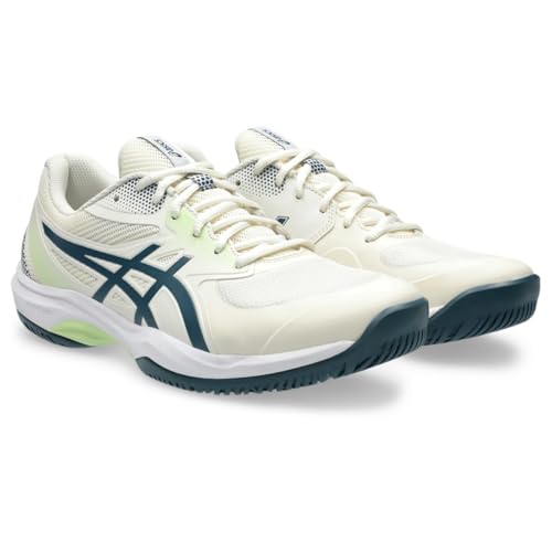 ASICS Men's Game FlyteFoam Pickleball Shoes, 14, Cream/Tranquil Teal