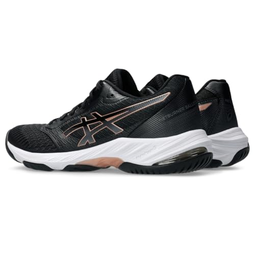 ASICS Women's Netburner Ballistic FlyteFoam 3 VolleyballShoes, 8, Black/Rose Gold