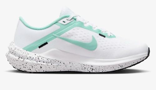Nike Winflo 10 Women's Road Running Shoes (White/Black/Emerald Rise FN7106-100, US Footwear Size System, Adult, Women, Numeric, Medium, 6.5)