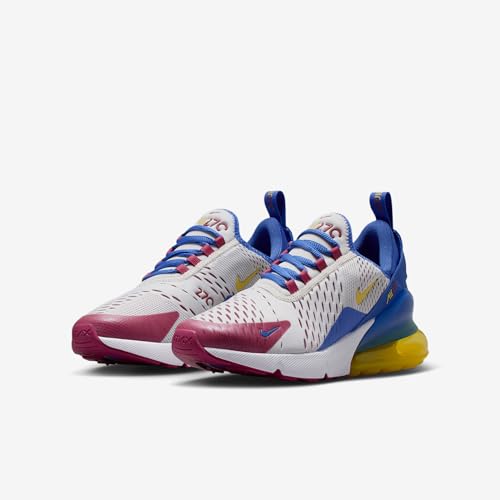 Nike Air Max 270 Big Kids' Shoes (Soft Pearl/Comet Blue/Sweet Beet/Bright Citron) Size 5.5