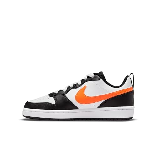 Nike Big Kid's Court Borough Low 2 White/Total Orange-Black (BQ5448 115) - 4