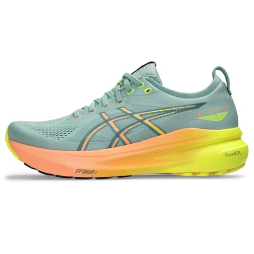 ASICS Men's Gel-Kayano 31 Running Shoes, 13, Light Celadon/Safety Yellow