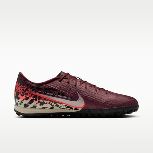 Nike United Mercurial Vapor 16 Academy Turf Low-Top Soccer Shoes (Burgundy Crush/University Red/Fossil/Metallic Silver) Size 9