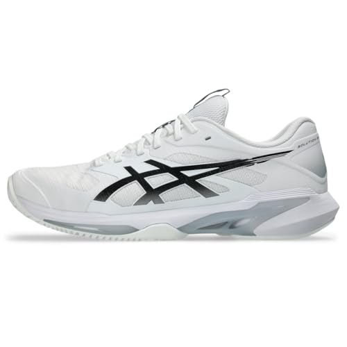 ASICS Men's Solution Speed FlyteFoam 4 Clay Tennis Shoes, 11, White/Black