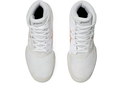 ASICS Kid's Snapdown 4 Grade School Wrestling Shoes, 6, White/Pure Gold