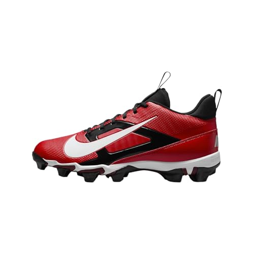 Nike Alpha Menace 4 Shark Football Cleats (FN0028-600, University Red/Metallic Silver/Team Red/White) Size 11