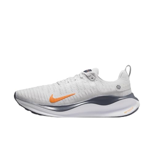 Nike InfinityRN 4 Men's Road Running Shoes (DR2665-010, Platinum Tint/Thunder Blue/Summit White/Total Orange) Size 7.5