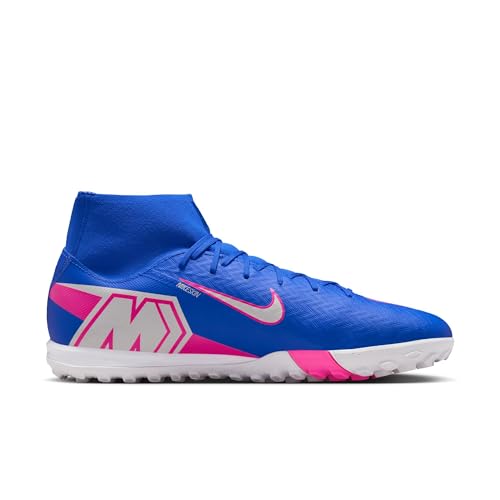 Nike Mercurial Superfly 10 Academy Turf High-Top Soccer Shoes (Racer Blue/White) Size 8.5