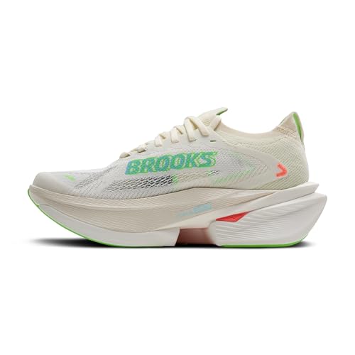 Brooks Women's Hyperion Max 3 Neutral Running Shoe - Coconut/Green Gecko/Pink Clay - 7.5 Medium