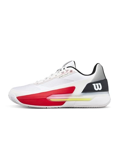 WILSON Rush Tour 5 Clay Men's Tennis Shoe - White/Black/Infrared, Size 9