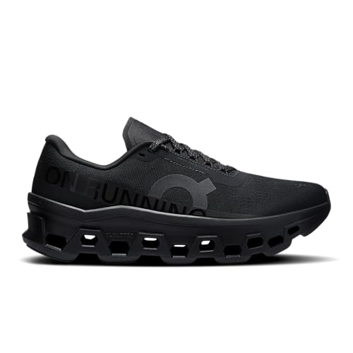 On Women's Cloudmonster 1 Sneakers, Black/Black, 9 Medium US