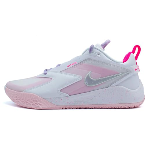 Nike HyperAce 3 SE Volleyball Shoes (HF3239-100, White/Mint Foam/Violet Mist/Hyper Pink) Size 8