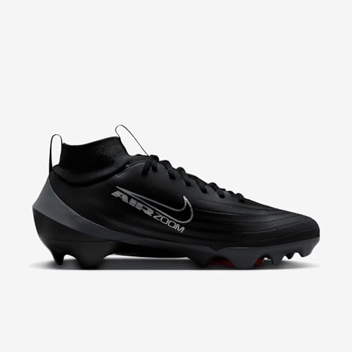 Nike Vapor Pro 1 Football Cleats (FB3298-002, Black/Dark Grey/Bright Crimson/Black) Size 9