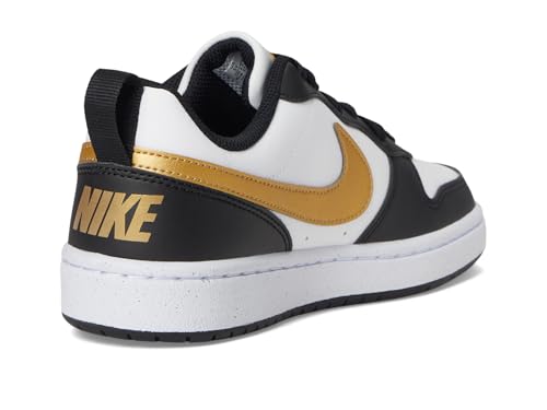 Nike Unisex Kids Court Borough Low Recraft (Big Kid) Black/Metallic Gold/Black/White 4.5 Big Kid Medium