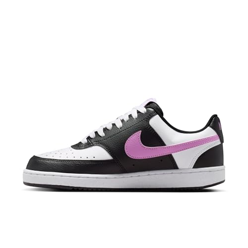 Nike Women's Court Vision Low Next Nature Shoes, Black/Light Magenta-White, 9.5