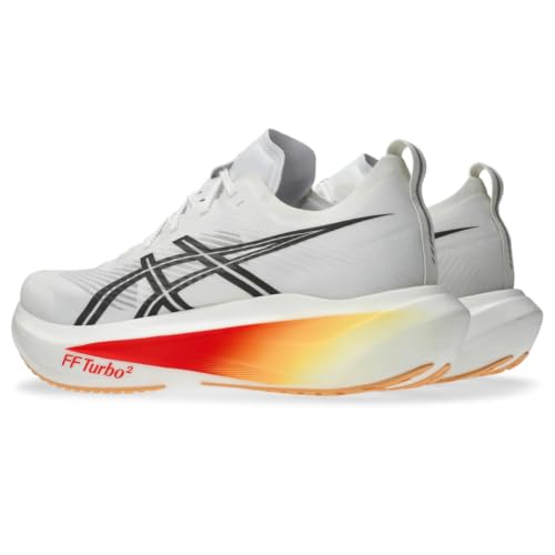 ASICS Unisex MEGABLAST Running Shoes, 4M / 5.5W, White/Orange Glow