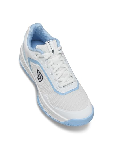 WILSON CourtGlide Women's Tennis Shoe - White/Airy Blue/Navy Blazer, Size 10 US
