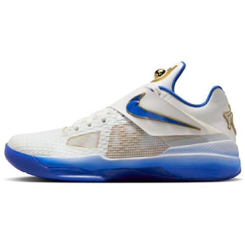 Nike Men's Zoom KD 4 Alternate MVP Mens Running Shoes (Summit White/Hyper Royal/Metallic Gold) (IB3546-100, Blue/White/Yellow) Size 9.5