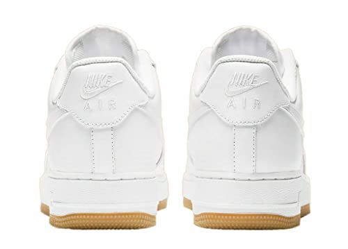 Nike Air Force 1'07 Men's Basketball Shoe, White White Light Brown White White Rubber Light Brown, 44.5 EU