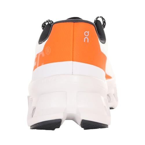 On Women's Cloudmonster 1 Running Shoes, Undyed-White/Flame, 8 US