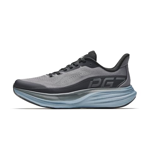 ANTA Men’s PG7 3.0 Cushioning Running Shoes Enhanced Lateral Support Athletic Sneakers Lightweight and Breathable Shoes for Gym Walking and Standing, Gray/Black, 9.5