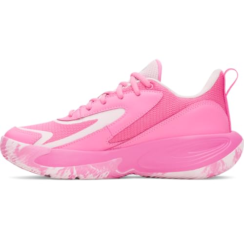 Under Armour Unisex Grade School Size Lockdown 8 Basketball Shoe, (637) Pink Frenzy/Prime Pink/Metallic Silver, 6, US